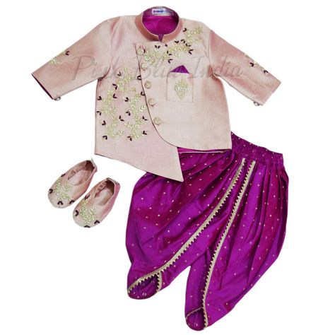 Sherwani Dhoti Baby Boy, Pink indo Western Sherwani For Boys, Designer Kids Ethnic Wear for Indian Wedding, Party Wear, Festive, Children Sherwani Design #Sherwani #weddingwear #Wedding Baby Boy Ethnic Wear, Traditional Dress For Boy, Sherwani For Boys, Kids Sherwani, Sherwani Design, Traditional Dresses Indian, Dhoti Sherwani, Baby Boy Fashion Clothes, Ethnic Wear For Boys