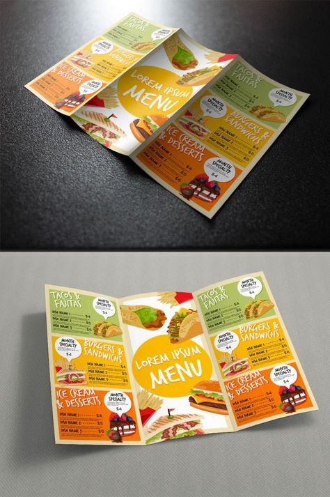 Food Brochure Design Ideas, Food Brochure, Brochure Food, Brochure Design Layouts, Cafe Menu Design, Burger Menu, Menu Layout, Brochure Design Layout, Poster Idea