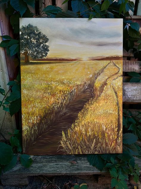 Harvest Paintings On Canvas, Golden Harvest, Wheat Field, Wheat Fields, Paintings On Canvas, Oil Paintings, Oil Painting On Canvas, Brush Strokes, Stretch Canvas