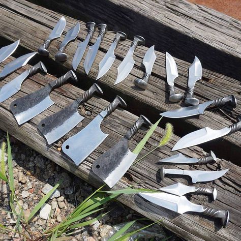 RAILROAD SPIKE KNIVES #knife #knives #blacksmith #bladesmith #knifeporn #knifemaker #knifemaking #badass #handforged #handcrafted #railroad… Railroad Spikes Crafts, Railroad Spike Art, Railroad Spike Knife, Forging Knives, Blacksmith Forge, Diy Knife, Handcrafted Knife, Blacksmith Projects, Railroad Spikes