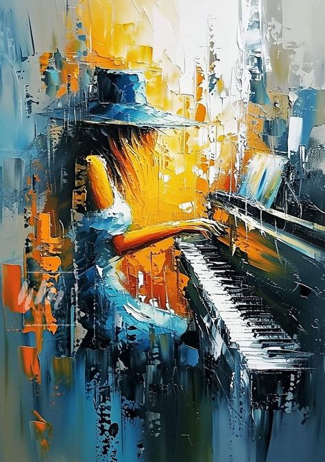 Piano Acrylic Painting, Dentist Reception, Best Painting Ever, Piano Photography, Abstract Artwork Painting, Africa Art Design, Piano Art, Musician Art, Afrique Art