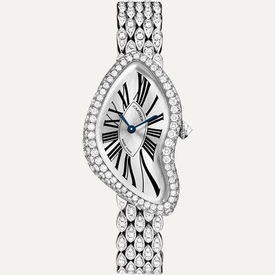 CRHPI00654 - Crash watch - White gold, diamonds - Cartier Crash Watch, Cartier Crash, White Gold Set, Mechanical Movement, Gold Set, Watch Case, White Gold Diamonds, Cartier, Diamonds