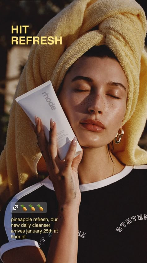 Rhode Photoshoot, Skin Care Campaign, Rhode Skin, Hailey Bieber Style, Skincare Products Photography, Summer Skincare, Beauty Cream, January 21, Beauty Guru