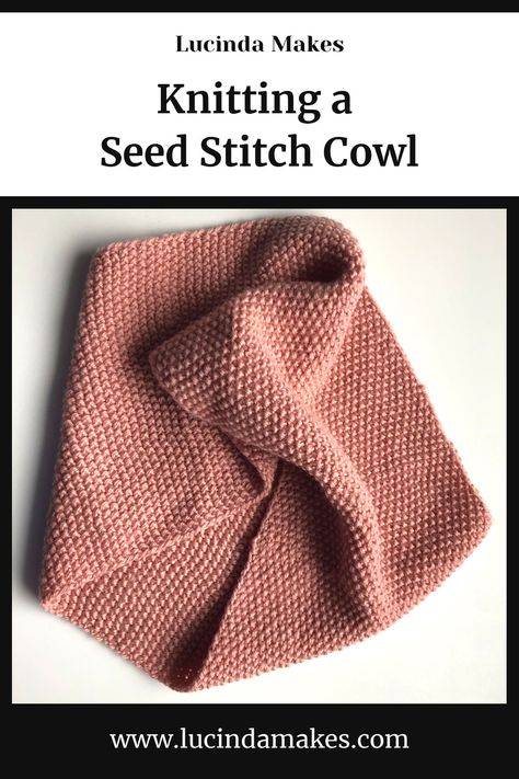 Seed Stitch Cowl Pattern, Cowl Knit Pattern, Seed Stitch Scarf, Seed Stitch Cowl, Knit Cowl Pattern Free, Knitted Scarves, Cowl Knitting Pattern, Medium Weight Yarn, Knit Shawl