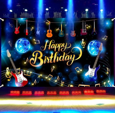 Rock And Roll Party Decorations, Music Happy Birthday, Rock And Roll Party, Music Theme Birthday, Happy Birthday Music, Happy Birthday Flowers Wishes, Happy Birthday Theme, Birthday Wishes For Kids, Birthday Music