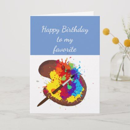 #Birthday Favorite Artist Fun Artist Palette Card - #birthday #gifts #giftideas #present #party Happy Birthday Artist Painter, Happy Birthday Artist, Cute Animal Doodles, Best Happy Birthday Wishes, Profitable Crafts, Happy Birthday Wishes Messages, Artist Birthday, Hippie Birthday, Children Drawing