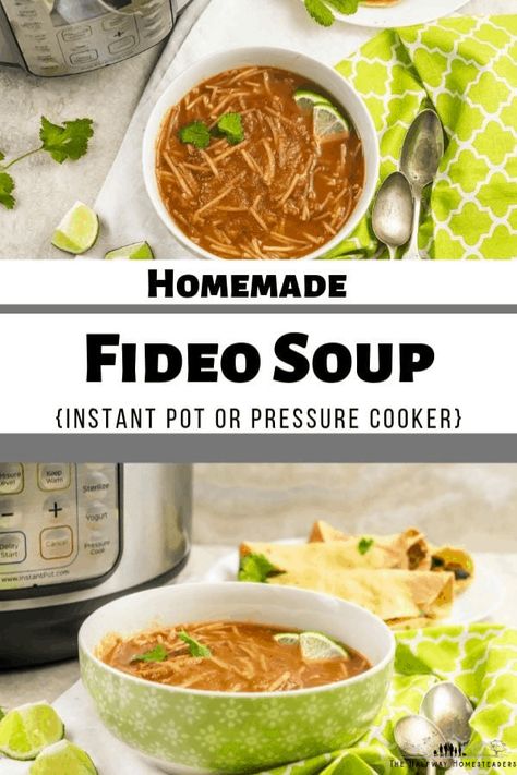 Living on the border, I was blessed to learn how to cook authentic dishes from some dear refugee friends. I was taught the stove top version for Fideo Soup, but took that and converted it to Homemade Fideo Soup For the Instant Pot or Pressure Cooker! It is so good! #InstantPot #PressureCooker #FideoSoup #Mexican #Soup #Fideo #Border #FortBliss #Refugee #Hospitality Instant Pot Fideo Recipe, Fideo Soup, Crockpot Express, Mexican Entrees, Mexican Soup Recipes, Soup Instant Pot, Ip Recipes, Crockpot Ideas, Mexican Soup