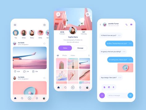 Social Media App Design Concept by Hafiz Rana on Dribbble Social Media Interface Design, App Design Social Media, Social Media App Design, การออกแบบ Ui Ux, Application Ui Design, Social App Design, Ux App Design, App Design Layout, Desain Ui