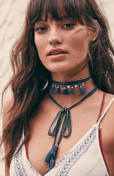 http://shop.nordstrom.com/s/chan-luu-chiffon-choker/4485276?origi... Diy Fabric Jewellery, Denim Jewelry, Tie Necklace, Chocker Necklace, Handmade Fashion Jewelry, Textile Jewelry, Styl Boho, Denim Accessories, Handmade Jewelry Diy