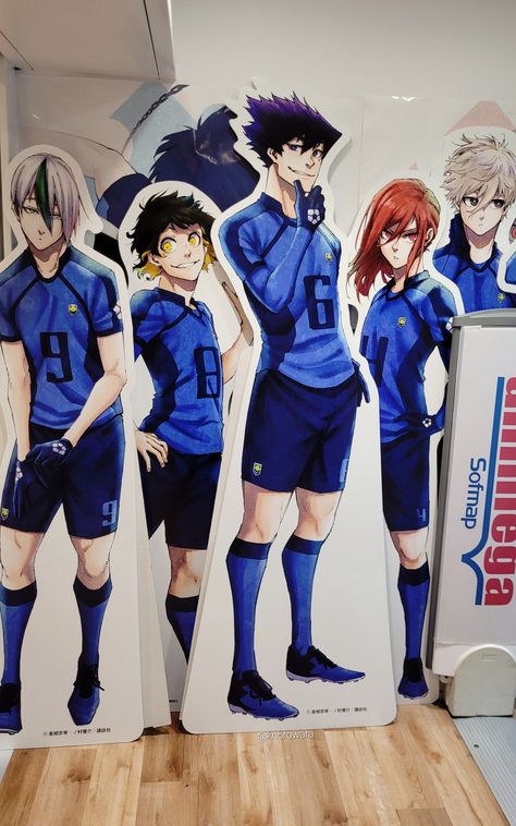 Blue Lock Soccer Anime Boys Life Sized Cardboard Cutout, anime stands, anime store, blue uniform, anime guys, manga boys Blue Lock Uniform, Anime Cardboard Cutouts, Anime Stores, Akihabara Tokyo, Soccer Anime, Stores In Japan, Blue Uniform, Life Size Cutouts, Soccer Outfit