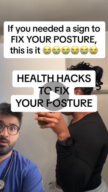 Dr Sooj | MBBS BSc MRCGP on Instagram: "EASY HACKS to FIX your posture! #health #posture #posturecorrection #mobility #stretching #yoga" How To Have Better Posture, How To Fix Your Posture, How To Fix Posture, Improve Posture While Sleeping, How To Fix Posture In A Week, How To Fix My Posture, Excersise For Good Posture, How To Fix Bad Posture, Workout To Fix Posture