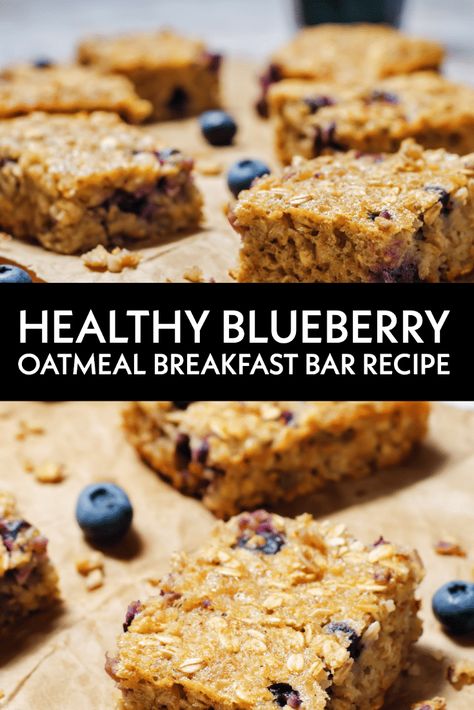 Clean Eating Blueberry Oatmeal Breakfast Bars (Vegan, Gluten-Free) If you’re looking for a healthy breakfast recipe to start your mornings and help you lose weight check out this simple breakfast idea you can make ahead and enjoy on the go! These clean eating blueberry oatmeal breakfast bars with banana are gluten-free, vegan, freezer-friendly and kid approved with no added sugar! #healthy #healthyfood #sugarfree #breakfast #healthybreakfast #under300calories #cleaneating #vegan Blueberry Oatmeal Breakfast Bars, Breakfast Bar Recipe, Blueberry Breakfast Bars, Gluten Free Breakfast Bars, Breakfast Bars Recipe, Blueberry Bars, Oatmeal Breakfast Bars, Low Carb Muffins, Blueberry Breakfast