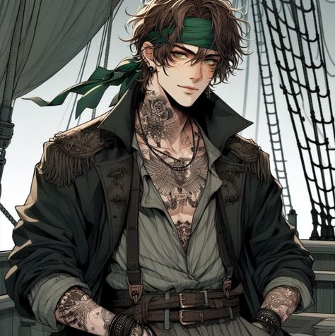 Pirate Ocs Male, Pirate Anime Art, Pirate Anime Boy, Anime Pirate Guy, Anime Pirate Oc, Pirate Man Art, Male Pirate Oc, Pirate Art Male, Pirate Oc Male