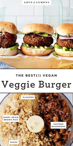 Vegan Grain Recipes, Veggie Mushroom Burger, 5 Supreme Super Foods, Vegan Burger Ideas, Unleavend Bread Recipe, The Best Vegetarian Recipes, Golo Diet Recipes Vegetarian, 5 Ingredient Vegetarian Recipes, Vegan Vegetarian Recipes