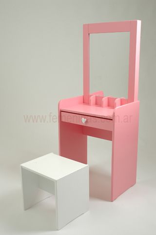 Tocador para niñas Doll House Furniture, Toddler Girl Room, Dressing Table Design, Vanity Room, Room Decor Bedroom Teenage, Kids Room Design, House Furniture, Vanity Table, Play House