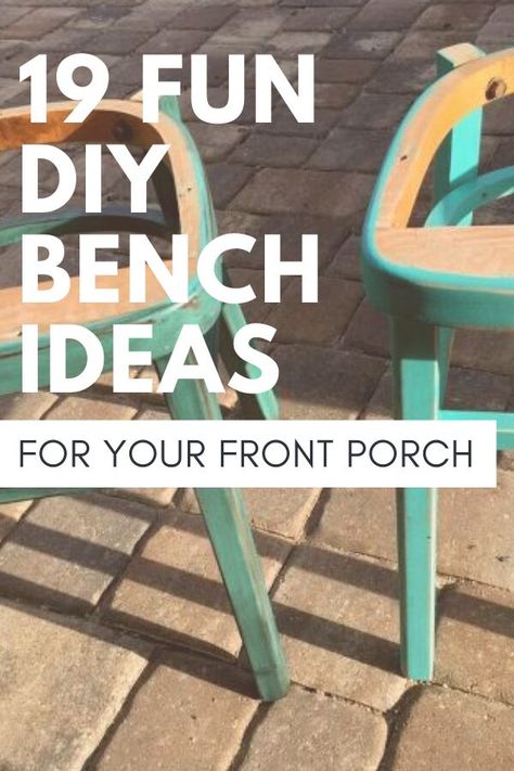 Now that  it's warm it's time to go outside! Check out these DIY projects for cheap, simple, easy and repurposed ideas for benches you can make for your patio or back yards. #diy #benches #outdoor Diy Bench Ideas, Diy Outdoor Bench, Diy Benches, Metal Outdoor Bench, Outside Benches, Front Porch Bench, Wood Bench Outdoor, Benches Outdoor, Painted Benches