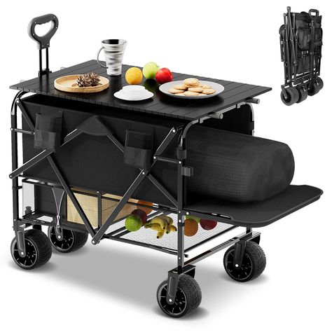 PRICES MAY VARY. ✅ Experience ultimate convenience and durability with our Heavy Duty Foldable Wagon! 🌟 Designed to tackle any terrain, this wagon is your perfect companion for camping, sports events, shopping, gardening, and more. Whether you're exploring rough trails or heading to the beach, our wagon has got you covered. 💡 Unlike any other product on the market, our camping cart features a unique dry-wet separation design. You can not only place camping equipment but also keep any wet campi Camping Cart, Wagon Cart, Folding Wagon, Sports Wagon, Beach Garden, Dodge Power Wagon, Camping Beach, Camping Checklist, Camping Games