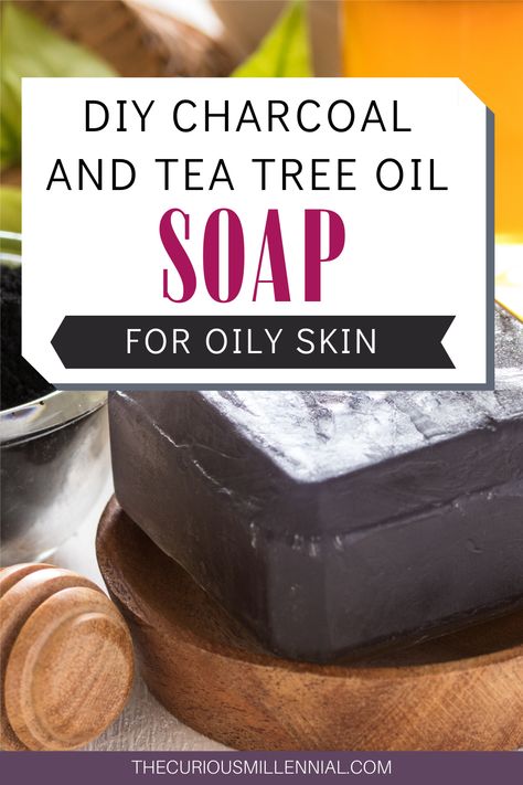 Get Rid Of Oily Skin, Diy Charcoal, Face Soap Bar, Tea Tree Oil Soap, Tea Tree Oil Face, Oily Skin Remedy, Tallow Soap, Skin Care Home Remedies, Acne Soap