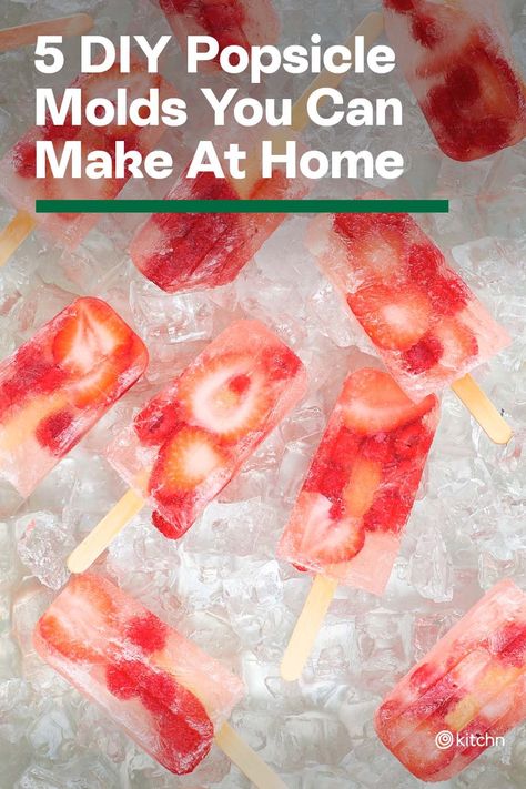 You can even try using some of these DIY popsicle molds to turn your favorite cocktail into a frozen treat like this aperol spritz popsicle. All you need are some basic tools you probably already have in your kitchen. Just don’t forget the popsicle sticks! #homemade #homemadedesserts #dessertrecipes #popsicle #popsiclerecipes #popsiclemolds #summertreats #summerdesserts Popsicles Without Mold, Diy Popsicle Molds Homemade, Homemade Popsicles Without Mold, How To Make Popsicles Without A Mold, Clear Popsicles, Popsicle Mold Recipes, Pedialyte Popsicles, Diy Popsicle Recipes, Diy Ice Pops