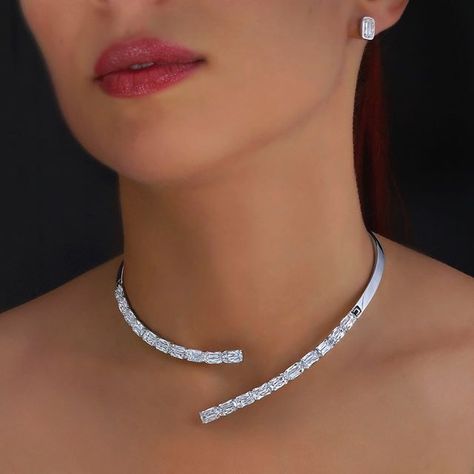 Ashoka Diamond, Bridal Diamond Necklace, Fancy Jewelry Necklace, Diamond Choker Necklace, Diamond Necklace Designs, Diamond Choker, Silver Jewelry Design, Classy Jewelry, Fancy Jewellery