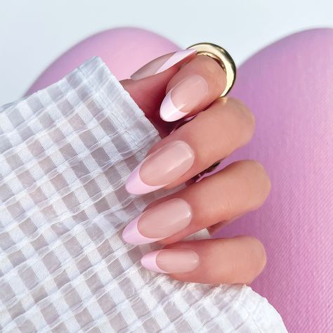 Pink French Tips 💘, Spring Nail Inspo, Spring Nail Designs, Spring Almond Nail Designs, Spring Nail Designs 2024, March Nails, Pink Nails, Pastel Nails, April Nails Baby Pink French Nails, Baby Pink French Tip Nails, Baby Pink French Tip, Pink French Tip, Pink French Nails, Prim And Proper, Color Change Nail Polish, Baby Pink Nails, Kiara Sky