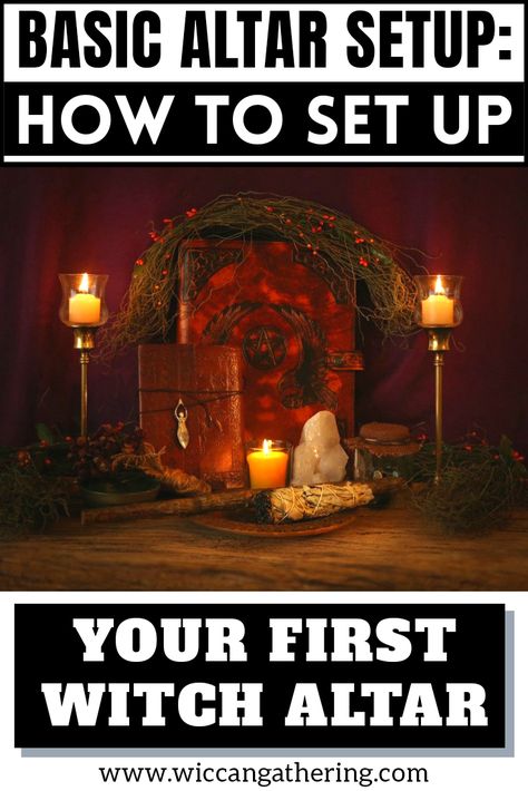 Create your first Wiccan altar. Use this guide to help you design a unique and personal Wiccan altar DIY! Step by step instructions plus a variety of creative and unique Wiccan altar ideas. #WiccanAltar #WiccaAltarSetup #WiccaAltarDIY #WiccaAltarBeginner #WitchAltar Secret Altar Ideas, Wiccan Alter Ideas, Fall Alter Ideas Witch, Wiccan Altar Ideas Diy, Small Alter Ideas, How To Set Up An Altar, Witch Altar Ideas, Wicca Altar Ideas, Wiccan Alter Setup