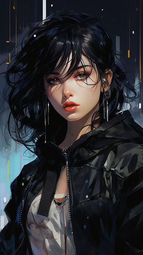 Anime Girlboss, Vampire Girls, Face Expressions, Urban Fantasy, Art Drawings Sketches, Creative Work, Drawing Sketches, Cyberpunk, Fantasy Art