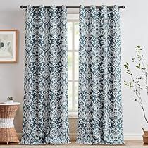 Patterned Curtains, Damask Curtains, Bedroom Blue, Curtains For Bedroom, Country Curtains, Grey Panels, Curtain Texture, Custom Drapes, Darkening Curtains