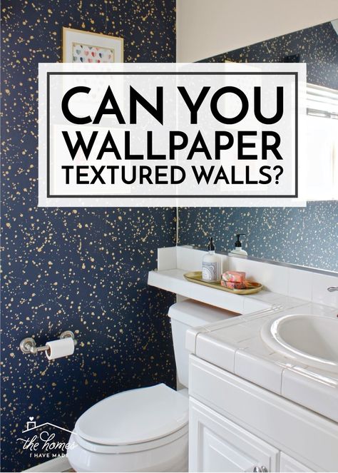 Wallpaper On Textured Walls, Textured Wallpaper Accent Wall, Wall Covering Texture, Knockdown Texture Walls, Wallpaper Textured Walls, Texture Walls, Bathroom Wall Coverings, Renter Friendly Decorating, Knockdown Texture