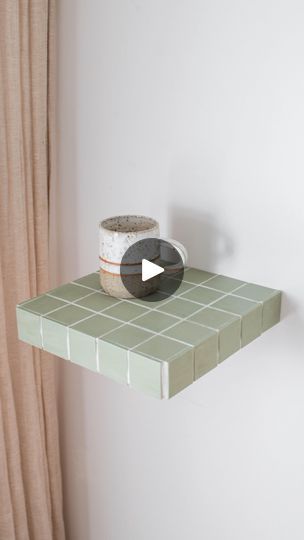 1.2M views · 40K reactions | Making a tiled floating shelf! As soon as I saw these simple $15 shelves at @bunnings I knew it would her perfect for a glow up, using, you guessed it. Tiles! I used these pretty @mandalaartshop colourful ceramic tiles to create two different shelves. They have these beautiful matte square tiles in a really nice range of colours so I did two different colours and they turned out so cute! #tiling #diyshelf | Geneva Vanderzeil | genevavanderzeil · Original audio Ceramic Tile Colors, Square Tiles, I Knew It, Square Tile, Floating Shelf, Ikea Hacks, Diy Shelves, Different Colours, Ikea Hack