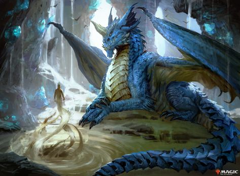 ArtStation - Young Blue Dragon Blue Dragon Dnd Art, Dnd Dragons Art, Dnd Blue Dragon, Dungeons And Dragons Artwork, Blue Dragon Art, Dragon Blue, Yin Yang Tattoos, Dnd Dragons, Dragon Rpg