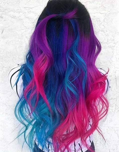 Trendy Hair Color Ideas, Hidden Rainbow Hair, Vivid Hair Color, Rainbow Hair Color, Cute Hair Colors, Creative Hair Color, Hair Color Crazy, Hair Color Purple, Pretty Hair Color