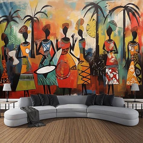 Large Tapestry, African Wall Art, Afrikaanse Kunst, Bohemian Theme, Large Tapestries, Boho Tapestry, Grand Art Mural, Moon Wall Art, Tapestry Wall Art