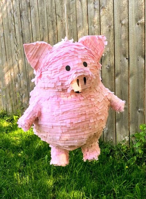 Farm Animal Pinata, Pig Themed Birthday Party Decoration, Farm Piñata, Pig Themed Birthday Party, Pig Themed Party, Pig Party Ideas, Piggy Birthday Party, Pig Ballerina, Christmas Piñatas