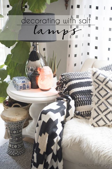 salt lamps | decorating with salt lamps | the benefits of salt lamps | boho decor ideas | #decorating #decor via @jakonya Salt Lamp Living Room, Salt Lamp Decor Ideas, Salt Lamp Decor, Flea Market Decor, Top Craft, Boho Decor Ideas, Salt Lamps, Blogger Home, Himalayan Salt Lamp