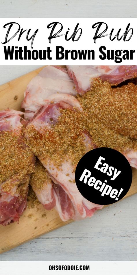 Text reads dry rib rub without brown sugar Pork Rib Seasoning Dry Rubs, Pork Rib Rub Recipe Dry, Pork Rib Seasoning, Rib Rub Recipe Brown Sugar, Rib Rub Recipe Dry, Dry Rub For Pork Ribs, Pork Rib Rub Recipe, Smoked Ribs Rub, Pork Rib Dry Rub