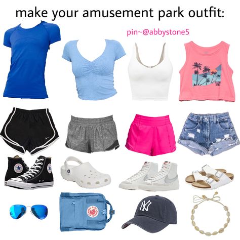 Pick The Outfit, Preppy Amusement Park Outfit, Summer Six Flags Outfit, Cute Outfits For Six Flags, Pick Outfits Game, Preppy Theme Park Outfit, Middle School Fashion Trends 2023, Aesthetic Theme Park Outfits, Preppy Amusement Park