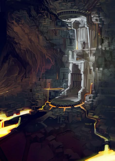 orzammar |  concept art | Architecture Dwarven City, Drawing Perspective, Creature Fantasy, Minecraft World, Dragon Age Origins, Underground Cities, Location Inspiration, Landscape Concept, Fantasy City