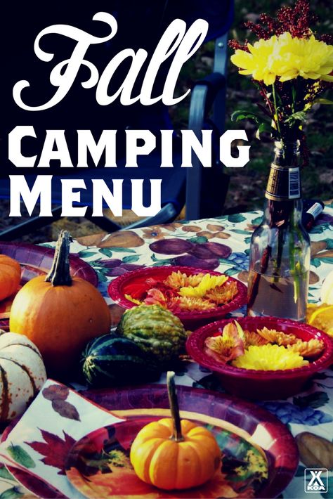 Fall Camping Food, Rv Blogs, Vegan Camping Food, Campfire Desserts, Camping Menu, Camping Lunches, Halloween Camping, Camp Food, Camping Dinners