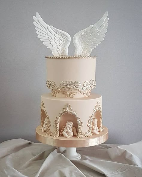 Cake Decorating Rainbow, Angel Wings Cake, Cakes Unique, Amazing Cake Decorating, Unique Birthday Cakes, Beautiful Cake Designs, Cake Chocolat, Dream Wedding Cake, Angel Cake