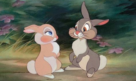 Bunny love. Thumper Bambi, Disney Kiss, Disney Amor, Disney Mignon, Bambi Thumper, 헬로키티 배경화면, Miss Bunny, Cartoons Hd, Bambi And Thumper