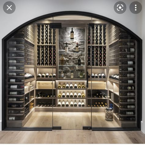 Home Wine Cellars Basements, Modern Wine Cellar Design, Basement Wine Cellar Ideas, Bourbon Cellar, Wine Room Ideas In House, Small Wine Room, Room Ideas Aesthetic Summer, Glass Wine Room, Room Italy