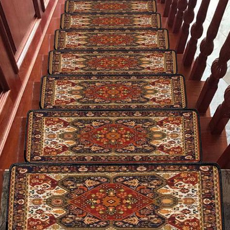 PRICES MAY VARY. 👏SIZE & MATERIAL: The size of one piece is 30"x8"x0.3", a set contains 15 pieces. The stair mat surface is made of eco-friendly polyester. The fiber material is soft and durable. 👏 NON-SLIP: Stair mats can turn any smooth stair tread into a non-slip surface, providing extra ground friction. Increased traction to prevent slips and trips. There are anti-slip particles on the back of the stair mat, which is not easy to slide. Ideal for families with elderly, children and pets, sa Stairway Carpet, Rug Tape, Step Treads, Carpet Tape, Carpet Stair Treads, Stair Mats, Wooden Steps, Outdoor Steps, Stair Parts