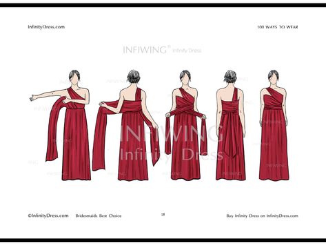 Multiway Bridesmaid Dress Tutorial, Multiway Dress Styles, How To Tie Infinity Dress, Convertable Dress, Multi Tie Dress, Infinity Dress Tutorial, Infinity Dress Ways To Wear, Infinity Dress Styles, Infinity Clothing