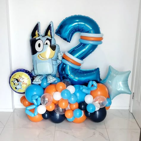 Bluey Birthday Party Balloon Arch, Bluey Balloon Arch Boy, Bluey Balloon Bouquets, Bluey Balloon Garland Ideas, Fiesta Bluey, Bluey Party, 2nd Birthday Boys, Boy Birthday Party Themes, Bluey Birthday