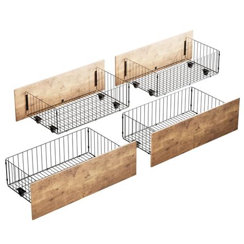 17 Stories Metal Underbed Storage - Set Of 4 & Reviews - Wayfair Canada Drawers On Wheels, Under Bed Storage Boxes, Under Bed Storage Containers, Wood Organization, Storage Box On Wheels, Under Bed Drawers, Underbed Storage, Shoe Storage Solutions, Messy Room