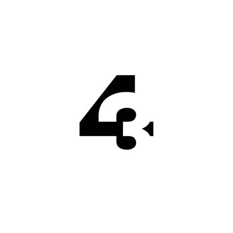 Logo Design Inspiration on Instagram: “Logo concept for 43⠀ .⠀ Check out this creative negative space logo concept for 43.⠀ .⠀⠀⠀⠀ What do you think about this…” Logo Intelligent, Two Letter Logo, Logo Design Negative Space, Negative Space Design, Twitter Logo, Negative Space Logos, Clever Logo, Text Logo Design, Logo Number