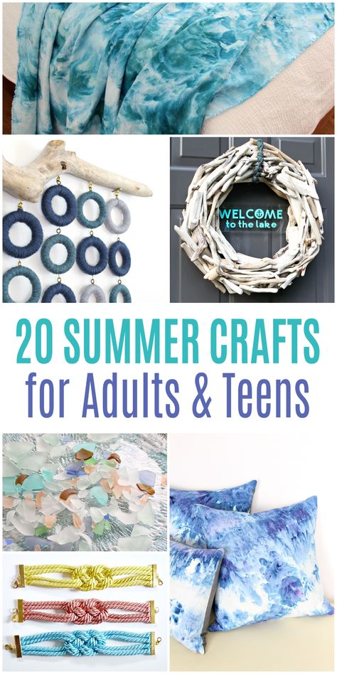 20 Summer Crafts for Adults and Teens Ocean Crafts For Teens, Summer Projects For Adults, Summer Crafts For Adults, Summer Crafts Diy, Easy Summer Crafts, Crafting Accessories, Snowflake Crafts, August Crafts, Summer Arts And Crafts