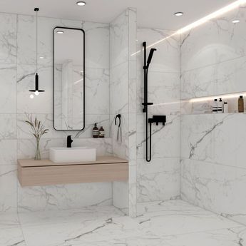 Bathroom Tiles Marble, Marble Wall Bathroom, Bathroom Ideas Marble, Marble Tiles Bathroom, Marble Bathroom Wall, Marble Bathroom Ideas, White Marble Tile Bathroom, White Marble Bathroom, Grey Marble Bathroom