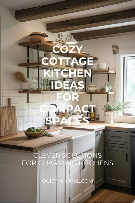 Delve into quaint cottage kitchen ideas for compact spaces, where creativity and functionality unite to maximize every inch. Find clever solutions for your small kitchen. #CompactSpaces #QuaintDesign #CleverSolutions Small Italian Kitchen Ideas, Small Cottage Kitchen Design, Tiny Cottage Kitchen Ideas, White Galley Kitchen Ideas, Cozy Kitchen Cottage, Italian Kitchen Ideas, Small Cottage Kitchen Ideas, Small Galley Kitchen Designs, White Galley Kitchen